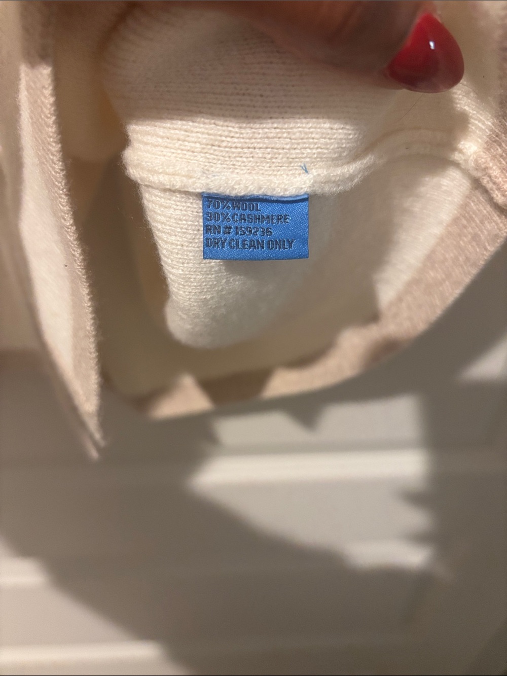 J. McLaughlin Cream Cardigan with Taupe Trim - Picture 4 of 6